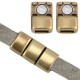 DQ metal magnetic clasp 18x8mm for 5mm Flat cord Antique bronze